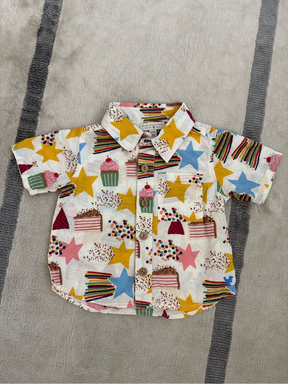 Blue Rooster Birthday Shirt 12-18 Months NWOT